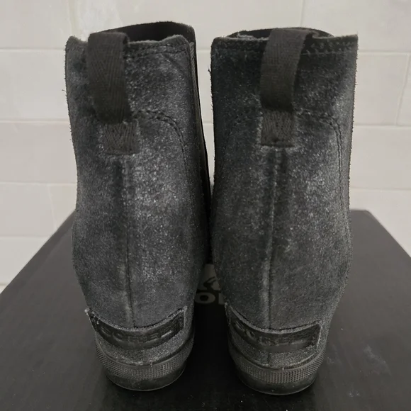Sorel Joan of Arctic Leather Waterproof Wedge Ankle Boot Size Youth 5/Womens 6 - Picture 4 of 9